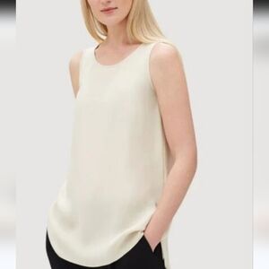 NWT$495 Lafayette 148 New York Ruthie High-Low Hem Sleeveless Silk Blouse Top S